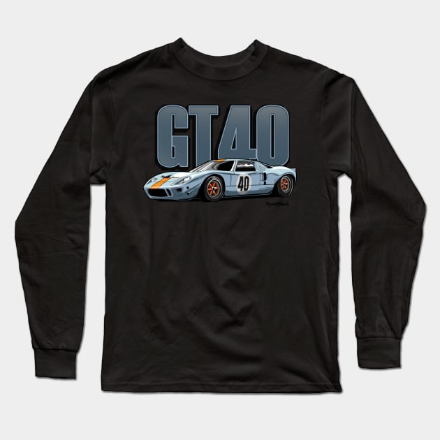 Le mans GT40 mk1 Long Sleeve T-Shirt by ASAKDESIGNS